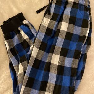 💎 Bluenotes Blue and Black Plaid Pyjama Pants Size XL